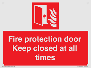 Fire protection door Keep closed at all times